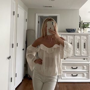 4SI3NNA/Off shoulder White blouse/SizeS